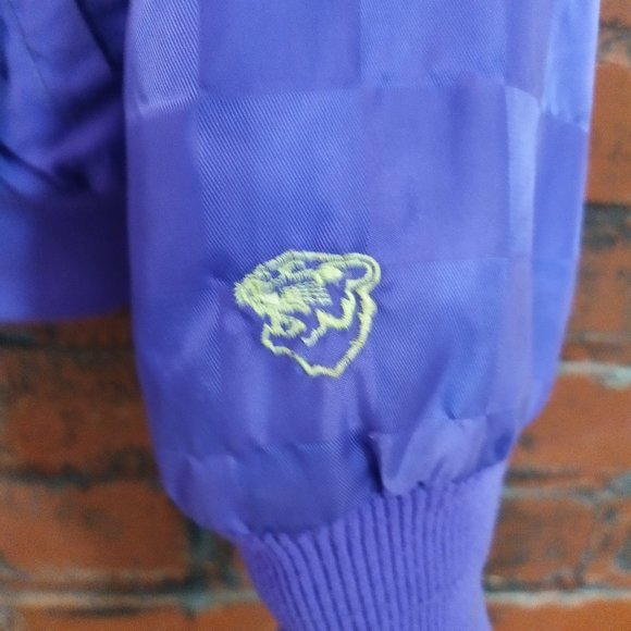 vintage Arctic Cat neon purple checker zip-up winter jacket - Picture 8 of 9